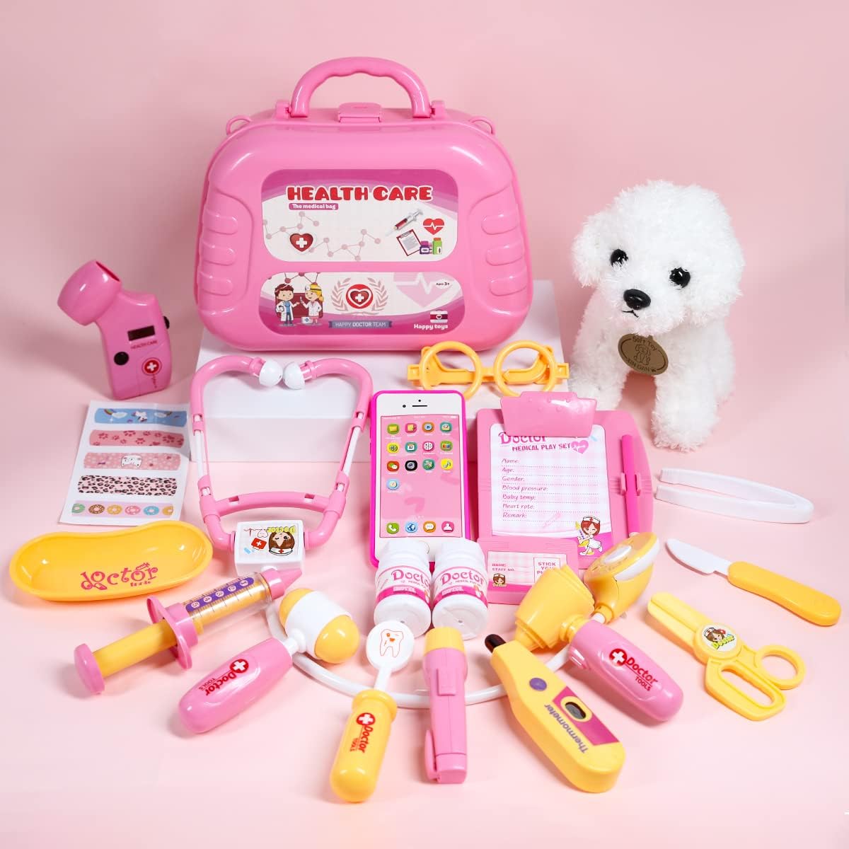 Meland Toy Doctor Kit for Girls - Veterinarian Playset for Girls with Medical Toys, Doctor Costume for Girls Age 3,4,5,6 Year Old for Pretend Play, Christmas Birthday Gift for Toddler Preschool Girls - Image 7