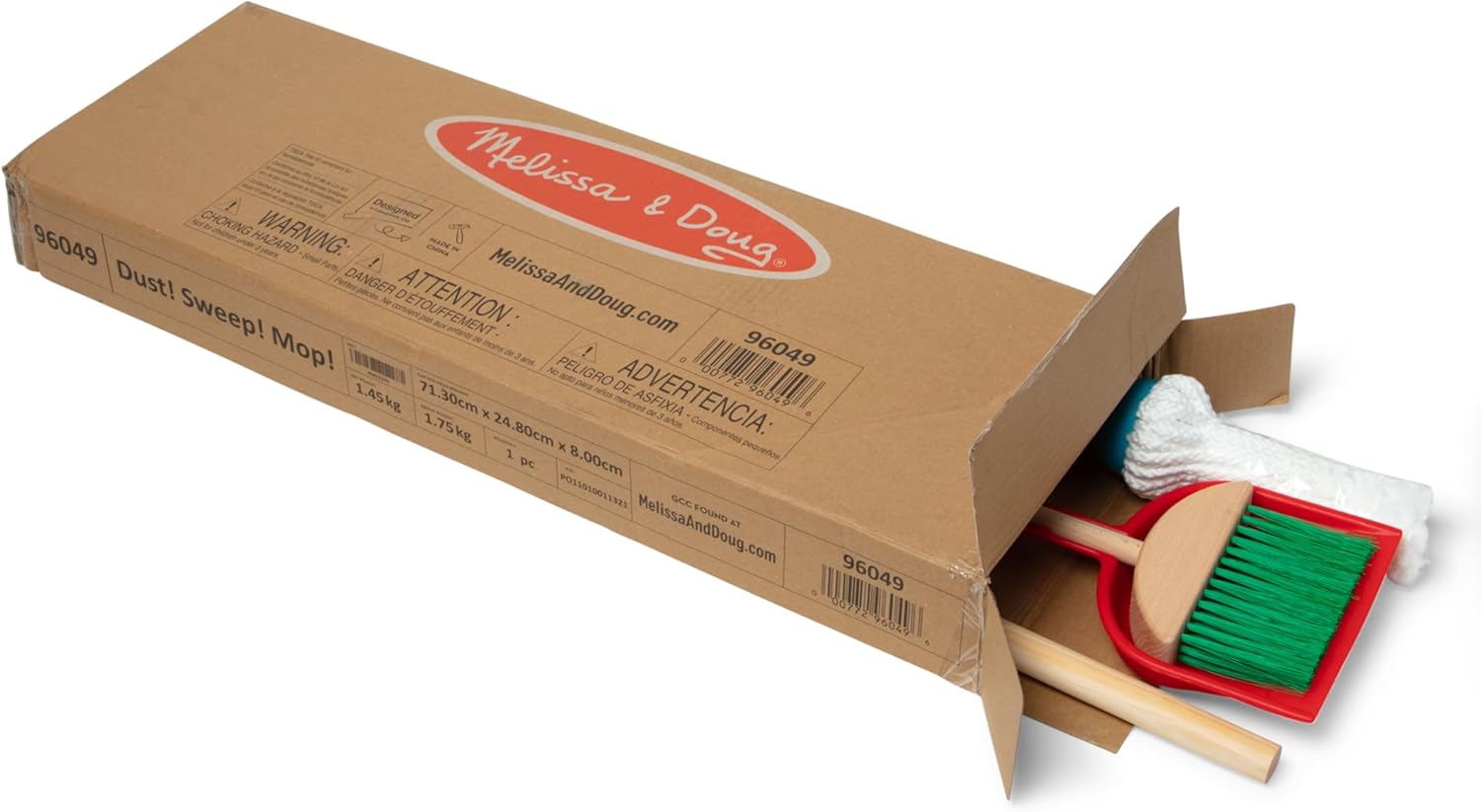 Melissa & Doug Let's Play House Dust! Sweep! Mop! 6 Piece Pretend Play Set - Toddler Toy Cleaning Set, Pretend Home Cleaning Play Set, Kids Broom And Mop Set For Ages 3+ - Image 6